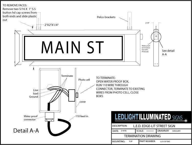 LED Illuminated signs LED Edge Lit Street name signs for city streets